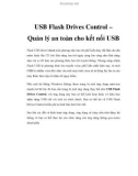 USB Flash Drives Control – Quản lý an toàn cho kết nối USB