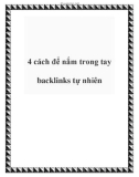 4 cách để nắm trong tay backlinks tự nhiên