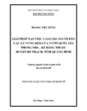 Tóm tắt luận văn Thạc sĩ Kinh tế: Giải pháp tạo việc làm cho người dân các xã vùng đệm của Vườn Quốc gia Phong Nha – Kẻ Bàng thuộc huyện Bố Trạch, tỉnh Quảng Bình