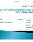 Tiểu luận hành vi tổ chức: Phân tích chính sách động viên nhân viên trong tổ chức