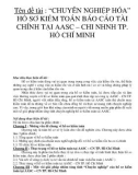 BẢNG TÓM TẮT ĐỀ TÀI Tên đề tài : 'CHUYÊN NGHIỆP HÓA' HỒ SƠ KIỂM TOÁN BÁO CÁO TÀI CHÍNH TẠI AASC – CHI NHNH TP. HỒ CHÍ MINH