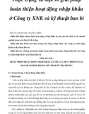 Luận văn: Thực trạng và một số giải pháp hoàn thiện hoạt động nhập khẩu ở Công ty XNK và kỹ thuật bao bì