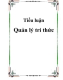 Tiểu luận Quản lý tri thức