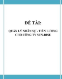 Đồ án tốt nghiệp - Phân tích thiết kế hệ thống - QUẢN LÝ NHÂN SỰ - TIỀN LƯƠNG CHO CÔNG TY SUN-RISE