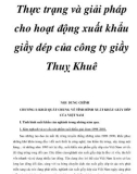 Luận văn: Thực trạng và giải pháp cho hoạt động xuất khẩu giầy dép của công ty giầy Thuỵ Khuê