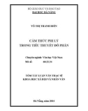 Tóm tắt Luận văn Thạc sĩ Khoa học xã hội và nhân văn: Cảm thức phi lý trong tiểu thuyết Đỗ Phấn