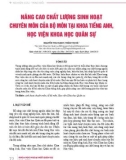 Nâng cao chất lượng sinh hoạt chuyên môn của bộ môn tại khoa tiếng Anh, Học viện Khoa học Quân sự