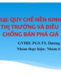 Quy chế thị trường và điều tra chống bán phá giá