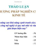 Thảo luận: 'Giải pháp nâng cao khả năng cạnh tranh của các doanh nghiệp thủ công mỹ nghệ có quy mô nhỏ và vừa trong giai đoạn hiện nay'