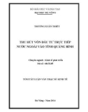 Tóm tắt luận văn Thạc sĩ Kinh tế: Thu hút vốn đầu tư trực tiếp nước ngoài vào tỉnh Quảng Bình