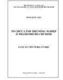 Luận án Tiến sĩ Địa lí học: Tổ chức lãnh thổ nông nghiệp ở Thành Phố Hồ Chí Minh