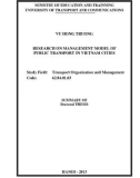 Summary of doctoral thesis: Research on management model of public transport in Viet Nam cities