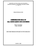 Doctor Thesis Summary of Psychology: Communication skills of call center agents with customers