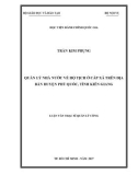 Luận văn thạc sĩ Quản lý công: Quản lý nhà nước về Hộ tịch ở cấp xã trên địa bàn huyện Phú Quốc, tỉnh Kiên Giang