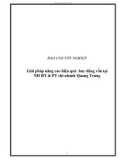 Báo cáo tốt nghiệp: Giải pháp nâng cao hiệu quả huy động vốn tại NH ĐT & PT chi nhánh Quang Trung