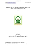 ĐỀ TÀI QUẢN LÝ VÀ TRA CỨU GIA PH Ả