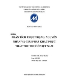 Báo cáo môn Thuế: Phân tích thực trạng, nguyên nhân và giải pháp khắc phục thất thu thuế ở Việt Nam