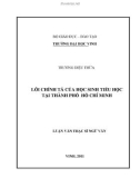 Luận văn Thạc sĩ Ngữ văn: Lỗi chính tả của học sinh Tiểu học tại thành phố Hồ Chí Minh