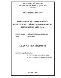 Luận văn: Hoàn thiện hệ thống chỉ tiêu phân tích tài chính tại Tổng Công ty Hàng không Việt Nam