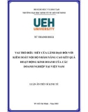 Luận án Tiến sĩ Kinh tế: Vai trò điều tiết của lãnh đạo đối với kiểm soát nội bộ nhằm nâng cao kết quả hoạt động kinh doanh của các doanh nghiệp tại Việt Nam