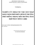 Luận văn: Nghiên cứu didactic việc dẫn nhập khái niệm phép biến hình ở trường phổ thông trong môi trường tích hợp phần mềm Cabri