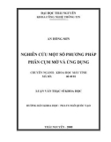 Luận văn: NGHIÊN CỨU MỘT SỐ PHƯƠNG PHÁP PHÂN CỤM MỜ VÀ ỨNG DỤNG