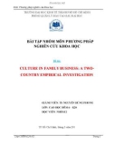 Bài tập phương pháp nghiên cứu khoa học: Culture in family business: a two-country empirical investigation