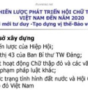 Bài thuyết trình: Chiến lược phát triển hội chữ thập đỏ Việt Nam đến năm 2020 - Đổi mới tư duy, tạo dựng vị thế, bảo vệ sự sống