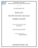 Luận văn Thạc sĩ Văn học: Khảo sát nguồn truyện dân gian Khmer Nam bộ