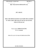 Tóm tắt Luận văn Thạc sĩ Chính sách công: Thực thi chính sách đào tạo nghề cho lao động nữ nông thôn trên địa bàn huyện Sơn Dương tỉnh Tuyên Quang