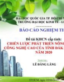 Đề tài nghiên cứu khoa học cấp tỉnh: Chiến lược phát triển nông nghiệp công nghệ cao của tỉnh Đắc Nông đến năm 2020 - Lê Đăng Lăng