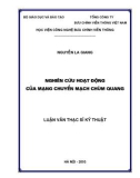 Luận văn nghiên cứu hoạt động của mạng chuyển mạch chùm quang