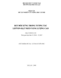 Báo cáo đề tài nghiên cứu khoa học cấp Bộ: Bất đối xứng trong tương tác lepton - hạt nhân năng lượng cao