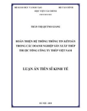 Luận án tiến sĩ Kinh tế: Hoàn thiện hệ thống thông tin kế toán trong các doanh nghiệp sản xuất thép thuộc Tổng công ty thép Việt Nam