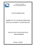 Tóm tắt luận văn Thạc sĩ Kế toán: Nghiên cứu sự vận dụng của chính sách kế toán tại Công ty TNHH Việt Đức