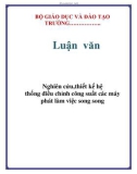 Luận văn: Nghiên cứu,thiết kế hệ thống điều chỉnh công suất các máy phát làm việc song song