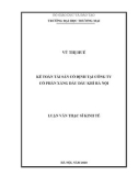 Luận văn Thạc sĩ Kinh tế: Kế toán tài sản cố định tại Công ty Cổ phần xăng dầu dầu khí Hà Nội