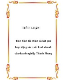 TIỂU LUẬN: Tình hình tài chính và kêt quả hoạt động sản xuất kinh doanh của doanh nghiệp Thành Phong