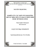 Luận văn Thạc sĩ Kinh tế: Nghiên cứu các nhân tố ảnh hưởng đến sự thỏa mãn của đại lý phân phối dược mỹ phẩm Avène