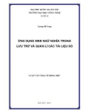 LUẬN VĂN: ỨNG DỤNG WEB NGỮ NGHĨA TRONG LƯU TRỮ VÀ QUẢN LÍ CÁC TÀI LIỆU SỐ