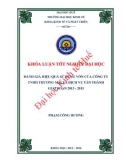 Khóa luận tốt nghiệp: Đánh giá hiệu quả sử dụng vốn của Công ty TNHH Thương mại và Dịch vụ Tấn Tấn Thành giai đoạn 2013–2015