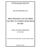 Luận văn Thạc sĩ Kế toán: Phân tích báo cáo tài chính tại Công ty Cổ phần Dược phẩm Hà Nội