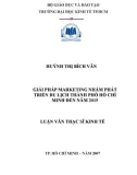 Luận văn Thạc sĩ Kinh tế: Giải pháp marketing nhằm phát triển du lịch thành phố Hồ Chí Minh đến năm 2015