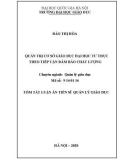 Tóm tắt Luận án Tiến sĩ Quản lý giáo dục: Quản trị cơ sở giáo dục đại học tư thục theo tiếp cận đảm bảo chất lượng