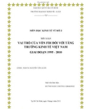 TIỂU LUẬN: VAI TRÒ CỦA VỐN FDI ĐỐI VỚI TĂNG TRƯỞNG KINH TẾ VIỆT NAM GIAI ĐOẠN 1995 - 2010