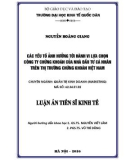 Luận án Tiến sĩ Kinh tế: Các yếu tố ảnh hưởng đến hành vi lựa chọn công ty chứng khoán của nhà đầu tư cá nhân trên thị trường chứng khoán Việt Nam