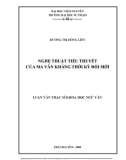 Luận văn: NGHỆ THUẬT TIỂU THUYẾT CỦA MA VĂN KHÁNG THỜI KỲ ĐỔI MỚI