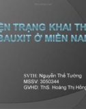 Thuyết trình: Hiện trạng khai thác bauxit ở miền nam