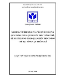 Luận văn Thạc sĩ Công nghệ thông tin: Nghiên cứu phương pháp luận xây dựng quy trình giám quản kiến trúc tổng thể, đề xuất khung giám quản kiến trúc tổng thể tại tổng cục thống kê