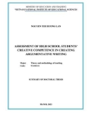 Summary of doctoral thesis: Assessment of high school students' creative competence in creating argumentative writing